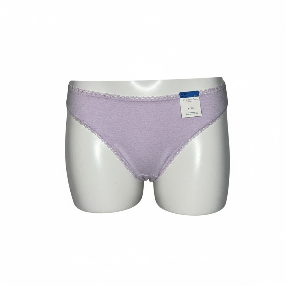 Charter‎ Club Intimates Bikini Panties Lavender Lace Trim New, Size XL, NWT